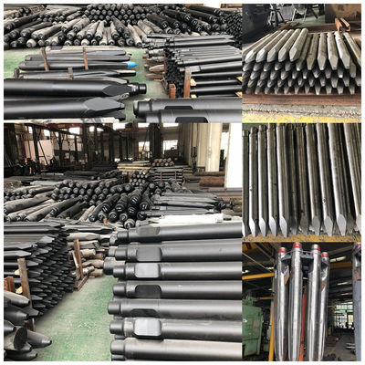 195 mm de diâmetro Chisel de martelo hidráulico para demolição pesada na construção de escavadeiras de 50-60 toneladas
